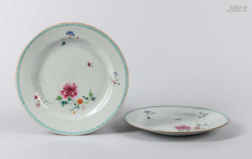 Pairs of 18th Chinese Export Famille Rose Porcelain Plates