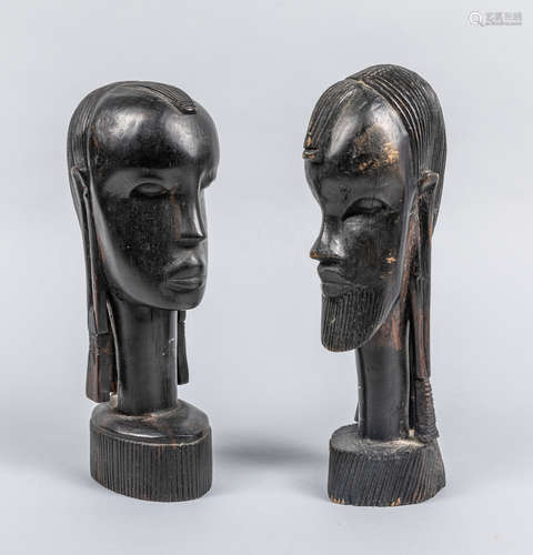 Pair Of African Art Wood Figure