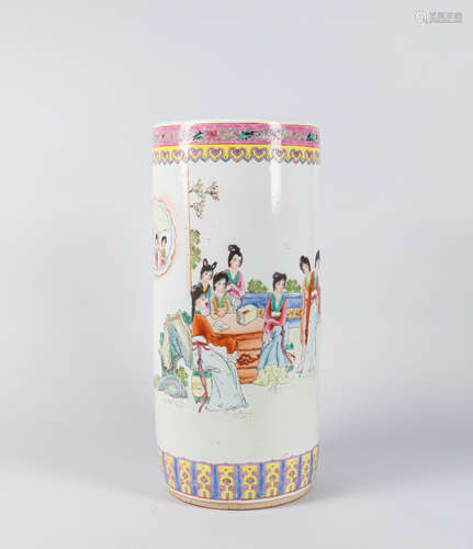 1950-70 Chinese Export Famille Rose Porcelain Vase