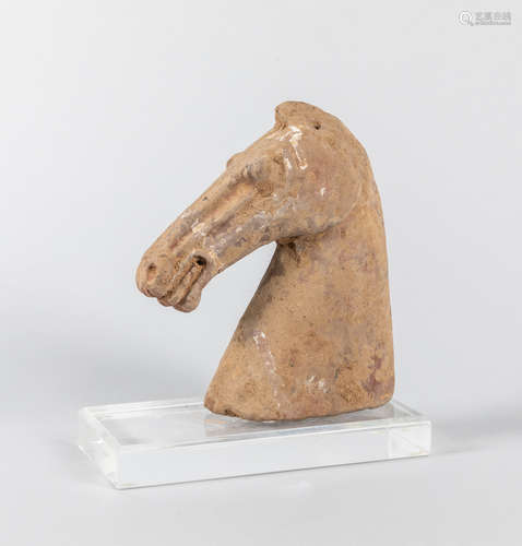 Chinese Han-shape Pottery Horse Head