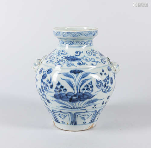 Chinese Export Blue & White Porcelain Jar