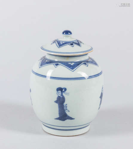 Chinese Export Blue & White Porcelain Jar