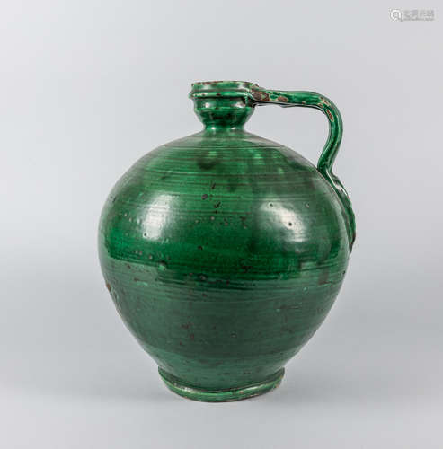 Large South Asian Green Glazed Water Pot