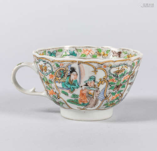 Chinese Antique Wucai Porcelain Tea Cup