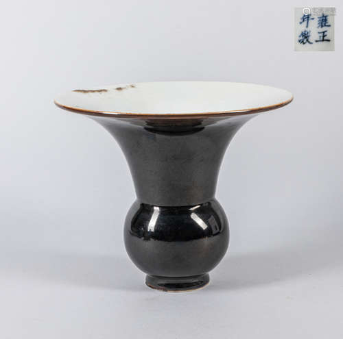 Chinese Black Glazed Porcelain Vase