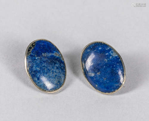 Collectible Stamped Sterling Lapis Earrings