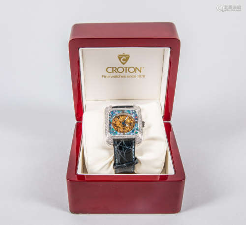 Collectible Croton Sapphire & Diamond Watch