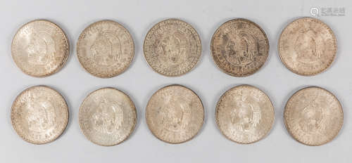 10 Mexicanos Silver Coins, Pesos