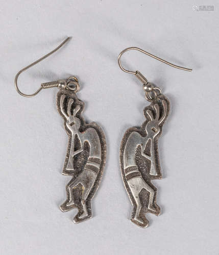 Collectible Hopi Kokopelli Sterling Earrings