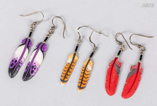 Set Of Ceramic Hand Painted Earrings