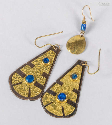 A Pair Of Chile Comez Mixed Metal Earrings