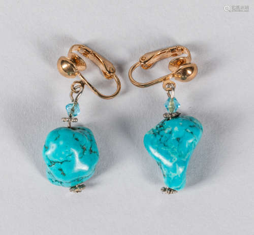 Art Turquoise Stone Earrings