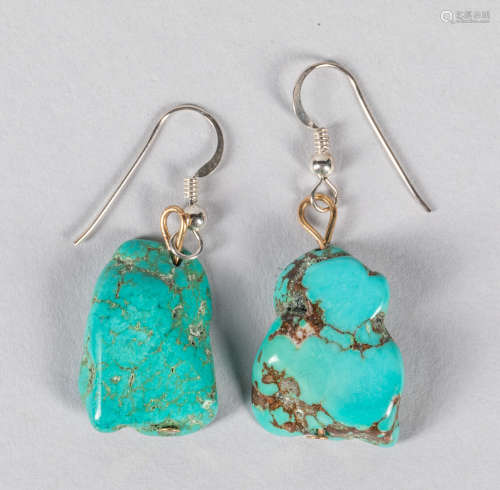 Art Turquoise Stone Earrings
