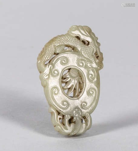 Chinese Carved Jade Dragon Pendant