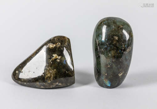 Two Large Moon-like Gem Stones