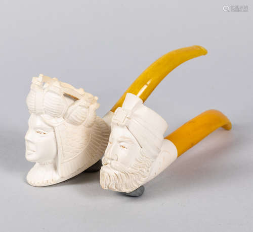 Group Of Turkey Hand-carved Finest Block Meerschaum Pipes