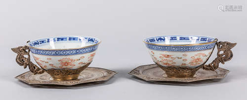 Pair Of Chinese Antique Porcelain Cups