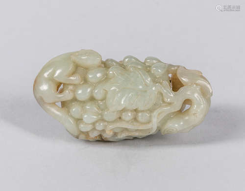 18-19th Chinese Antique White Jade Toggle