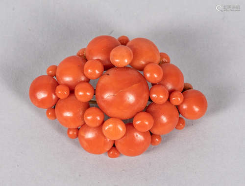 Collectible Antique Coral Like Brooch Pin