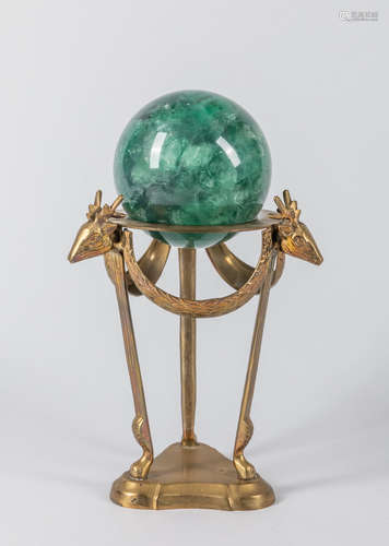 Collectible Fluorite Quartz Crystal Ball with Stand