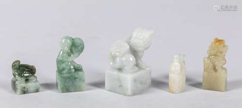 Group of Chinese Antique Jade Toggles