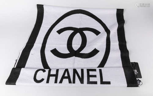 Chanel Black White Scarf