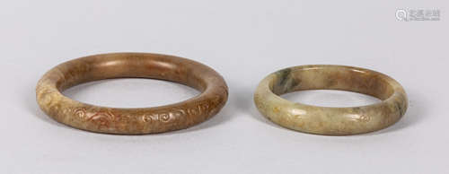 Ming Chinese  Carved Jade Bangles