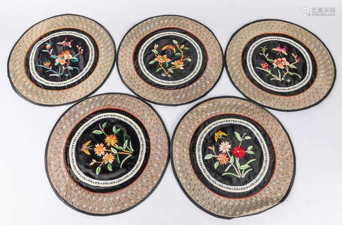 Group of Chinese Old Export Silk Embroidered Panel