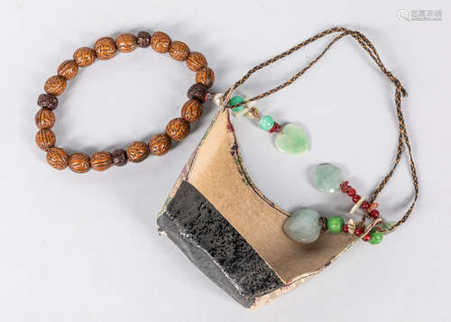 Chinese Antique Seed & Jade Prayer Beads