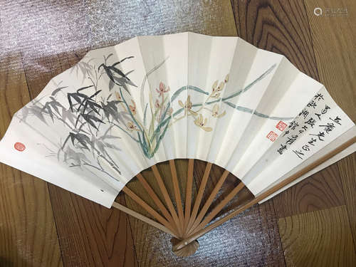 Zhang Daqian, flower fan