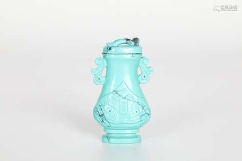 19TH Turquoise, ornamental bottle