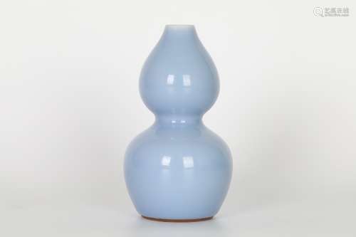 19TH Azure glazed gourd bottle