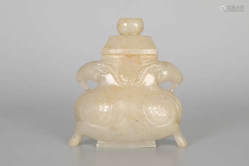 19TH Hotan Jade Sheep Head Bottle