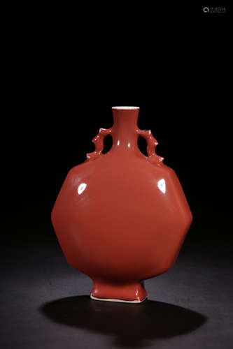 QIANLONG MARK, CHINESE JI-RED GLAZED VASE