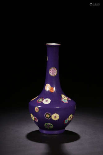 QIANLONG MARK, CHINESE PURPLE GLAZED VASE