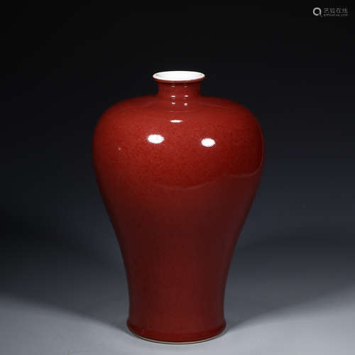 QIANLONG MARK, CHINESE JI-RED GLAZED VASE