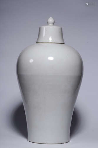 CHINESE WHITE GLAZED DRAGON VASE