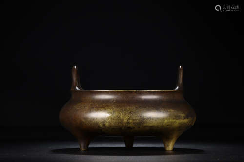 XUANDE MARK, CHINESE TRIPOD BRONZE CENSER