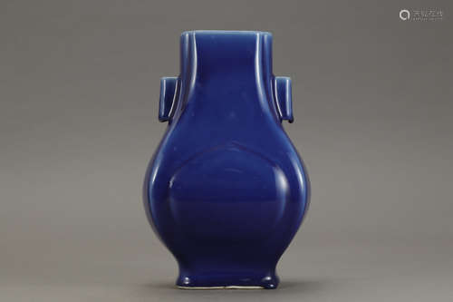 GUANGXU MARK, CHINESE BLUE GLAZED VASE