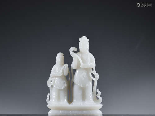 CHINESE CARVED HETIAN JADE ORNAMENT