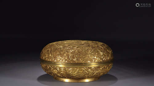 CHINESE GILT BRONZE CONTAINER