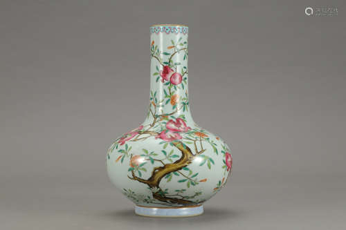 QIANLONG MARK, CHINESE FAMILLE ROSE VASE