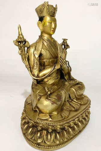 CHINESE GILT BRONZE BUDDHA