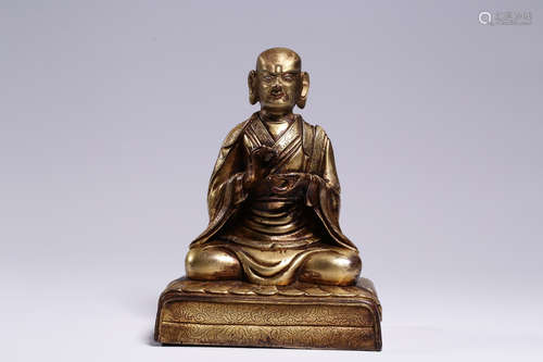 CHINESE GILT BRONZE BUDDHA