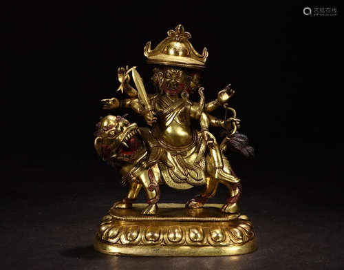 CHINESE GILT BRONZE BUDDHA