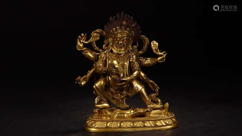 CHINESE GILT BRONZE BUDDHA