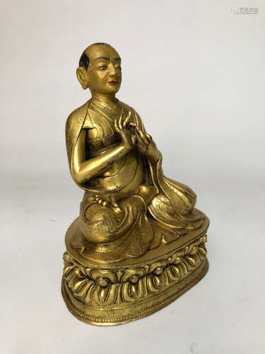 CHINESE GILT BRONZE BUDDHA