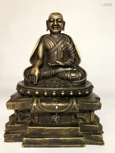 CHINESE GILT BRONZE BUDDHA