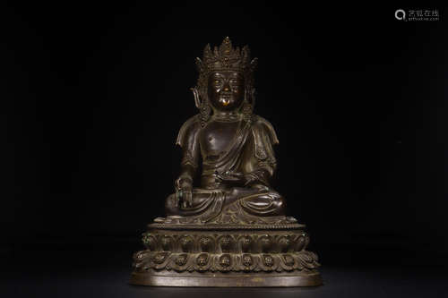 CHINESE GILT BRONZE BUDDHA