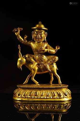 CHINESE GILT BRONZE BUDDHA